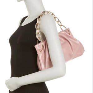 -🥂House of Want pink goldtone chain pink Chill framed clutch bag